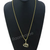 Sterling Silver .925 AAA Lab Diamond Bling Cross w/2.5mm Moon Cut Chain G54