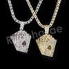 Micro Pave Playing Cards Pendant w/ 18" Tennis / 30" Cuban Chain Micro Pave Playing Cards Pendant w/ 18" Tennis / 30" Cuban Chain