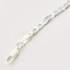 Italian .925 Sterling Silver PRAYING HANDS CROSS Pendant 5mm Figaro Necklace S06