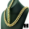 Hip Hop Mens 14k Gold Finish 16mm 30", 36" Cuban Link Chain Bracelet