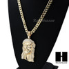 HIP HOP JESUS FACE PENDANT & DIAMOND CUT CUBAN LINK CHAIN NECKLACE N33