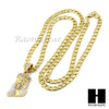 MENS HIP HOP JESUS FACE CZ PENDANT 24" CUBAN NECKLACE N023