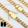 Stainless steel Gold Finish Heavy 10mm Miami Cuban Link Chain Necklace Bracelet3