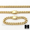 Stainless steel Gold Finish Heavy 10mm Miami Cuban Link Chain Necklace Bracelet3