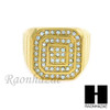 MEN RING 316L STAINLESS STEEL GOLD TONE CZ BLING RING SIZE 8-12 SR003G