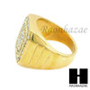 MEN RING 316L STAINLESS STEEL GOLD TONE CZ BLING RING SIZE 8-12 SR003G