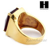 MEN RING 316L STAINLESS STEEL GOLD RED RUBY CZ RING SIZE 8-12 SR015RD