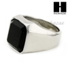 MEN STAINLESS STEEL HIP HOP SILVER TONE BLACK ONYX RING 8-12 SR031CL