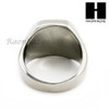 MEN STAINLESS STEEL HIP HOP SILVER TONE BLACK ONYX RING 8-12 SR031CL