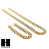 Hip Hop Men 14k Gold Finish Heavy Cuban Link Chain / Bracelet 9" 24" 30" 36" Set