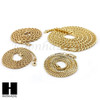 HIP HOP 14K GOLD PT 4 CHAINS ROPE, BOX, 30" CUBAN LINK NECKLACE CHAIN SET GN158G