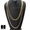 HIP HOP 14K GOLD PT 4 CHAINS ROPE, BOX, 30" CUBAN LINK NECKLACE CHAIN SET GN158G
