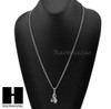 MENS STAINLESS STEEL PRAYING HANDS PENDANT 24" CUBAN NECKLACE SET NP001