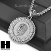 MENS STAINLESS STEEL LION FACE MEDALLION PENDANT 24" ROPE CHAIN NECKLACE NP012