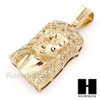 Hip Hop 14k Gold Plated Jesus Face PAVE Pendant 30" Cuban Link Chain N4