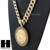 Hip Hop 14k Gold Plated Medusa Medallion Pendant 30" Cuban Link Chain 2