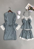 V Neck Silk Eyelash Spaghetti Straps Camisole  Lingerie Sleepwear Set/Free Shipping