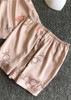 Flamingos Printed V-Neck Silk  Camisole  Lingerie Sleepwear Set/Free Shipping