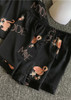 Flamingos Printed V-Neck Silk  Camisole  Lingerie Sleepwear Set/Free Shipping