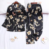 Women's Flower Print Pocket With Button Set 2 Sleepwear Pajama/Free Shipping