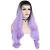 Women's Fashion Front lace Wig Black Pueple Synthetic Hair Long Wigs Curly Wig/Free Shipping