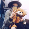 Plush Teddy Bear Leather Backpack Kawaii Bag #JU3065
