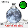 Glow in the Dark Glass Pendant Necklace