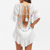 Women Crochet Knitted Open Back Bikini Cover Up