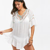 Women Crochet Knitted Open Back Bikini Cover Up