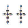 Crystal Cross Drop Earring