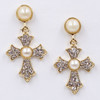 Crystal Cross Drop Earring