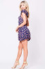 Navy Blue Floral Print Fit and Flared Mini Dress