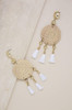 Boho Woven Natural Tassel Earrings in White