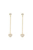 Lots of Love Chain & Heart Drop Stud Earrings