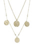 Elite Coin & Crystal Layered Gold Plated Necklace