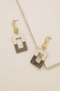 Wooden Color-Block Drop Earring