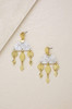 Geometric Gold & Resin Dangle Earrings in White