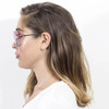 Women's Trendy Oversize Flat Top Metal Frame Sunglasses