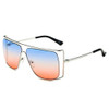 Women's Trendy Oversize Flat Top Metal Frame Sunglasses
