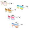 Women's Trendy Oversize Flat Top Metal Frame Sunglasses
