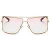 Women's Trendy Oversize Flat Top Metal Frame Sunglasses