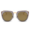 Women's Mirrored Polarized Lens Oversize Cat Eye Sunglasses