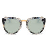 Women's Mirrored Polarized Lens Oversize Cat Eye Sunglasses