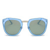 Women's Mirrored Polarized Lens Oversize Cat Eye Sunglasses