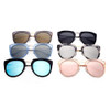 Women's Mirrored Polarized Lens Oversize Cat Eye Sunglasses