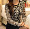 Vintage Long Sleeve Lace Chiffon Blouse - Timeless!    Sizes: S M L XL  XXL
