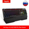 HAVIT Gaming Mechanical Keyboard 104 Keys RGB Light Blue / Red Switch