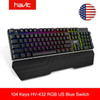 HAVIT Gaming Mechanical Keyboard 104 Keys RGB Light Blue / Red Switch