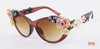Flower Sunglasses Women Cat Eye Fashion Sun Glasses UV400 Female Summer Beach Roses Eyewear Oculos