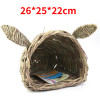 Rabbit shaped Straw house Pet Nest Straw House Rabbit Chinchillas Hamster Handmade Straw Grass Nest Pet Mat